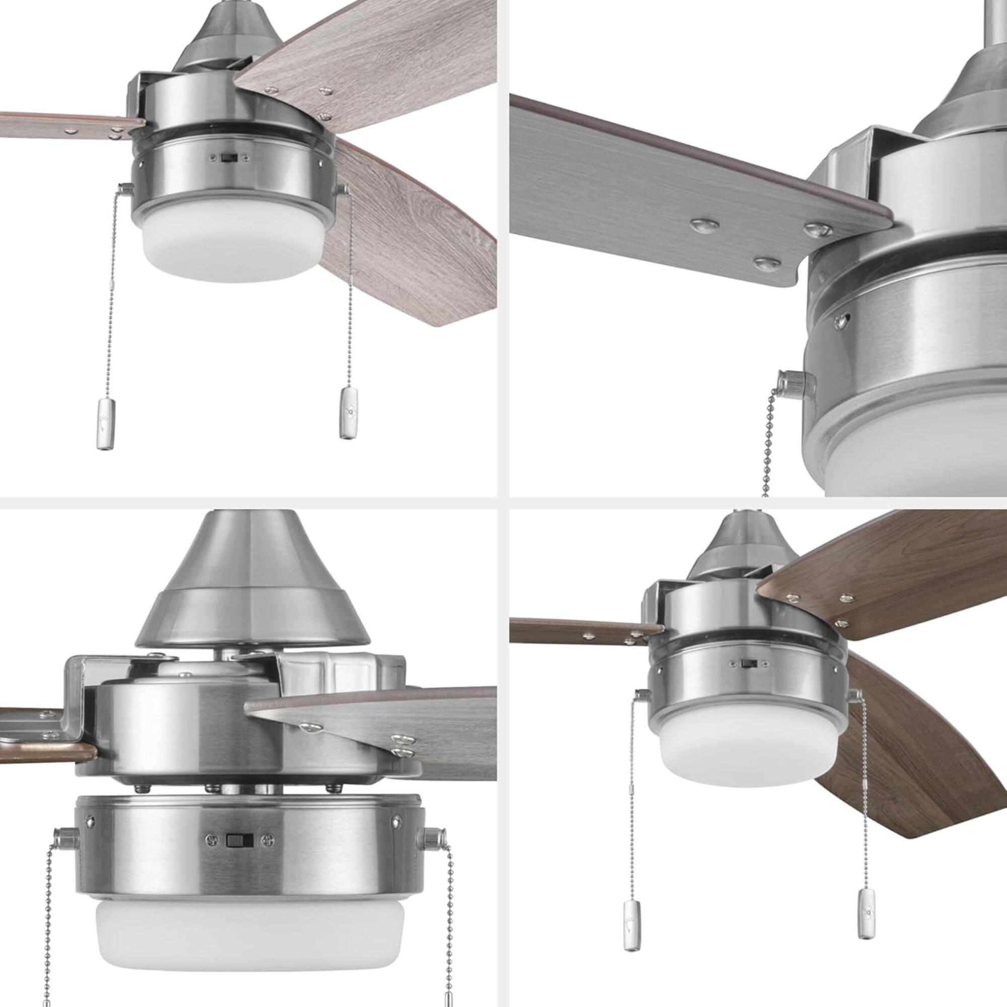 Alt View 7. Honeywell - Honeywell Berryhill Ceiling Fan, Quiet Motor and Pull Chain, 48", Brushed Nickel - Brushed Nickel.