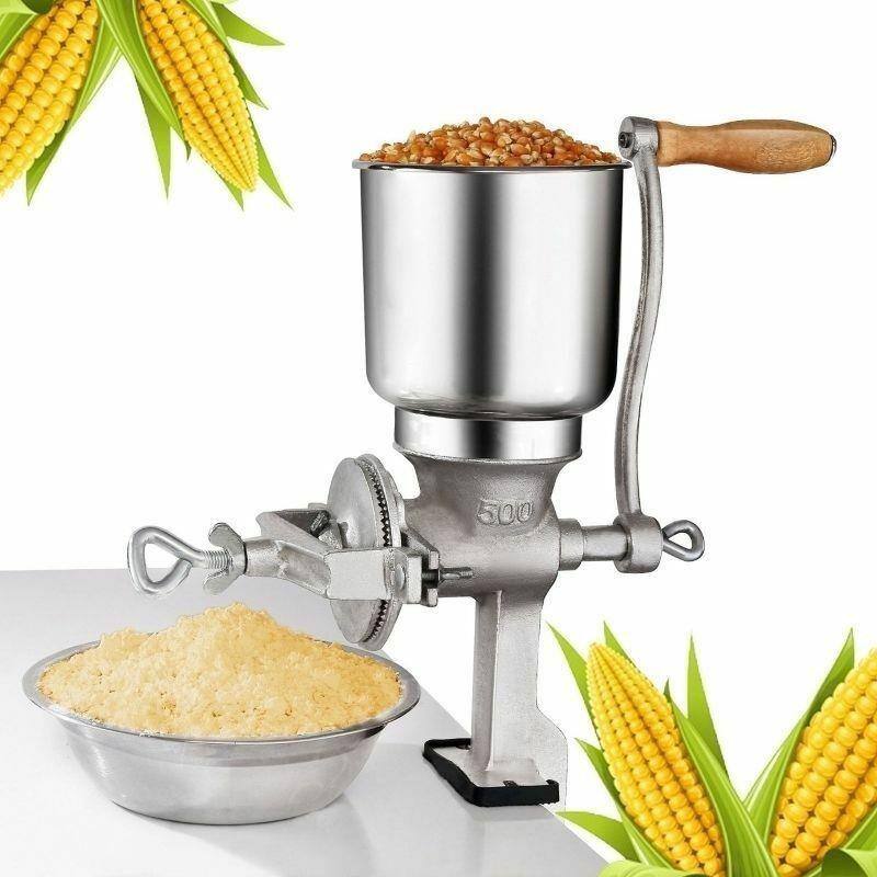 Winado - Manual Corn Grinder Flour Maker Wheat Grain Nut Mill Grinder Kitchen Tool - Silver