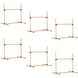 Pawhut - 6 Piece Dog Agility Training Equipment with Hurdle Bag and Whistle - Orange