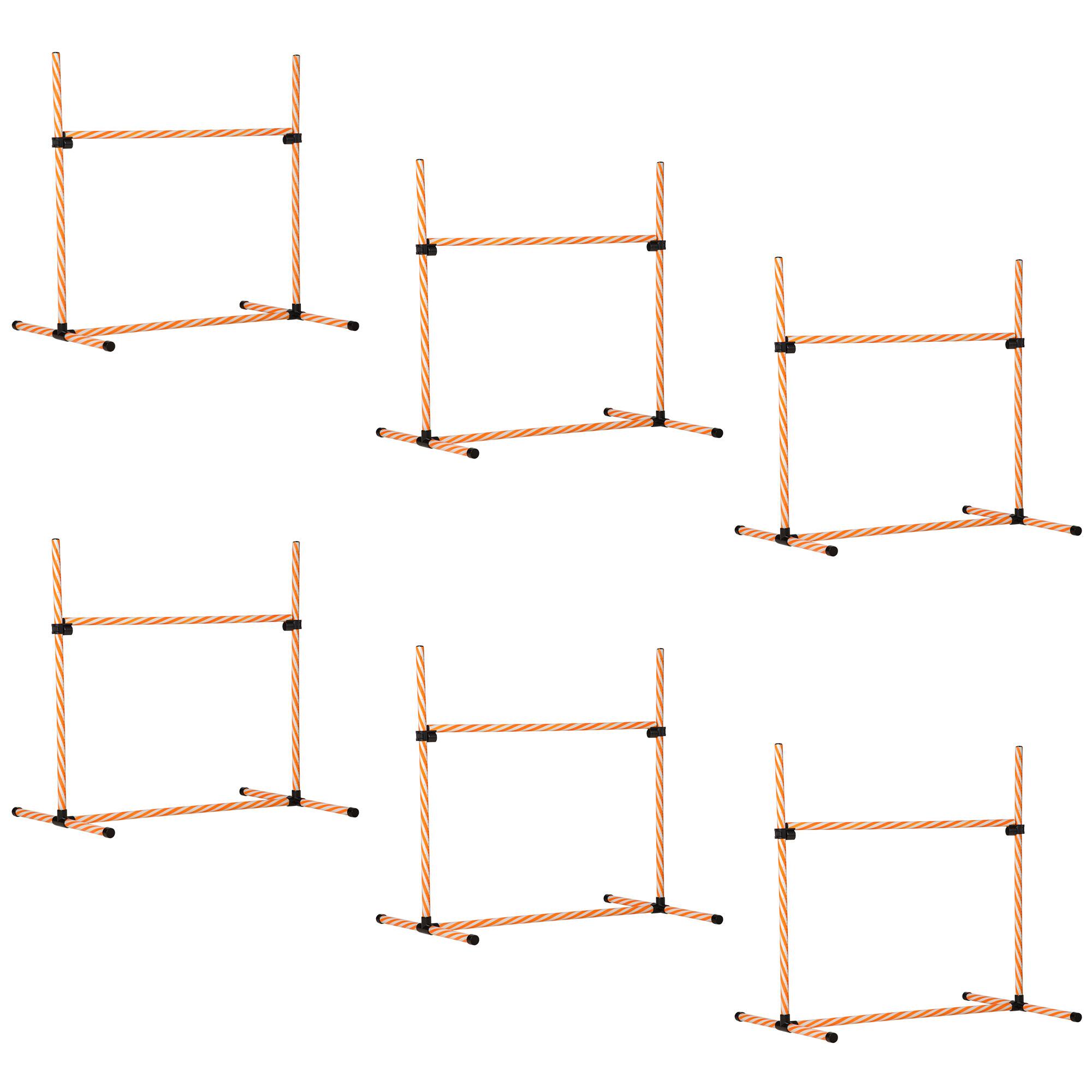 Front. Pawhut - 6 Piece Dog Agility Training Equipment with Hurdle Bag and Whistle - Orange.