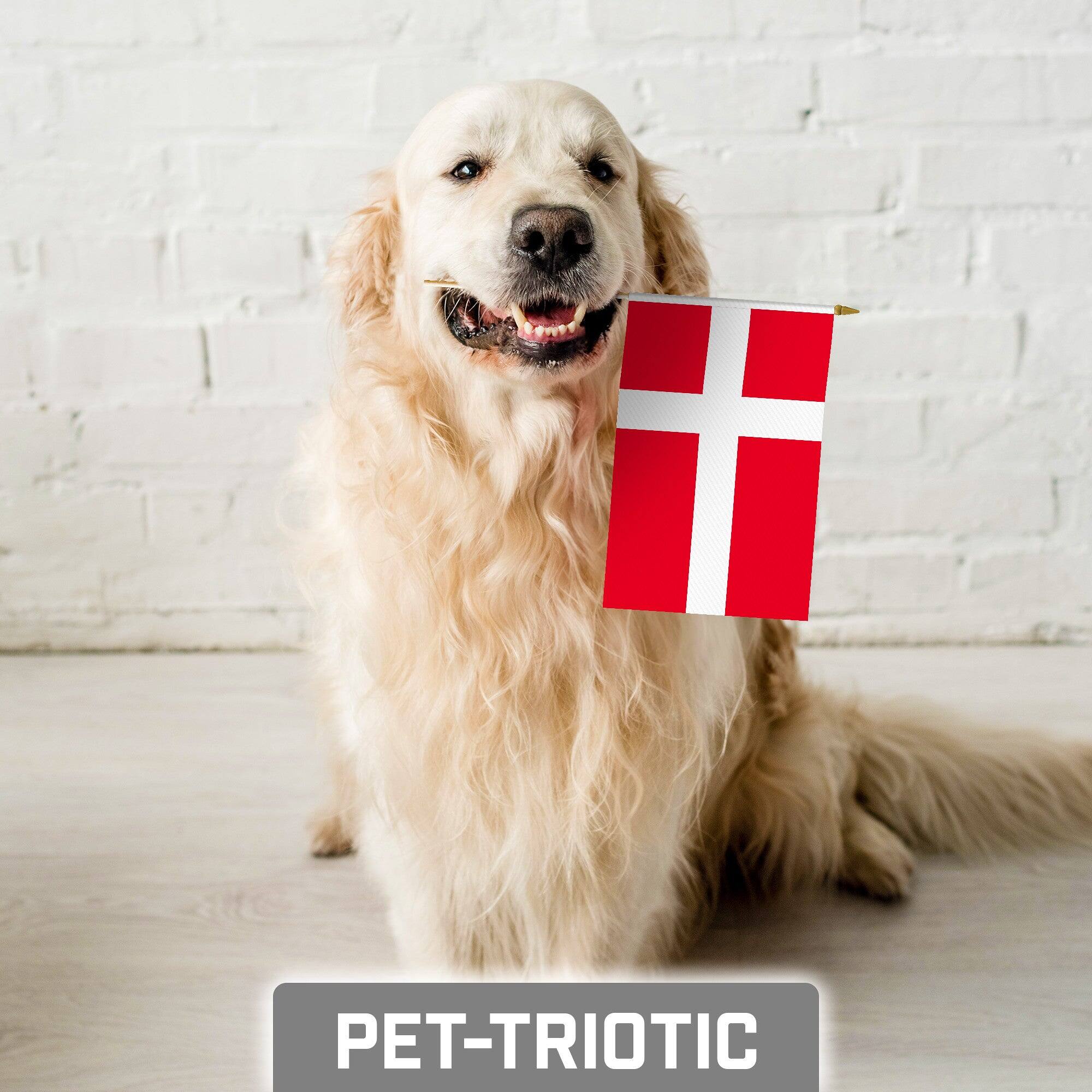 Alt View 3. G128 - 10-Pack 8 x 12 in Denmark Handheld Stick Flags - Red.