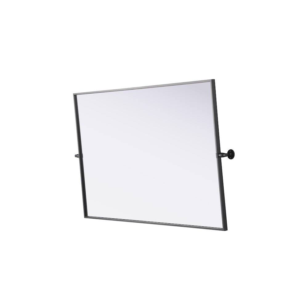 Back. Elegant Kitchen and Bath - Amoura 48X30 Pivot Mirror In Black - Black.