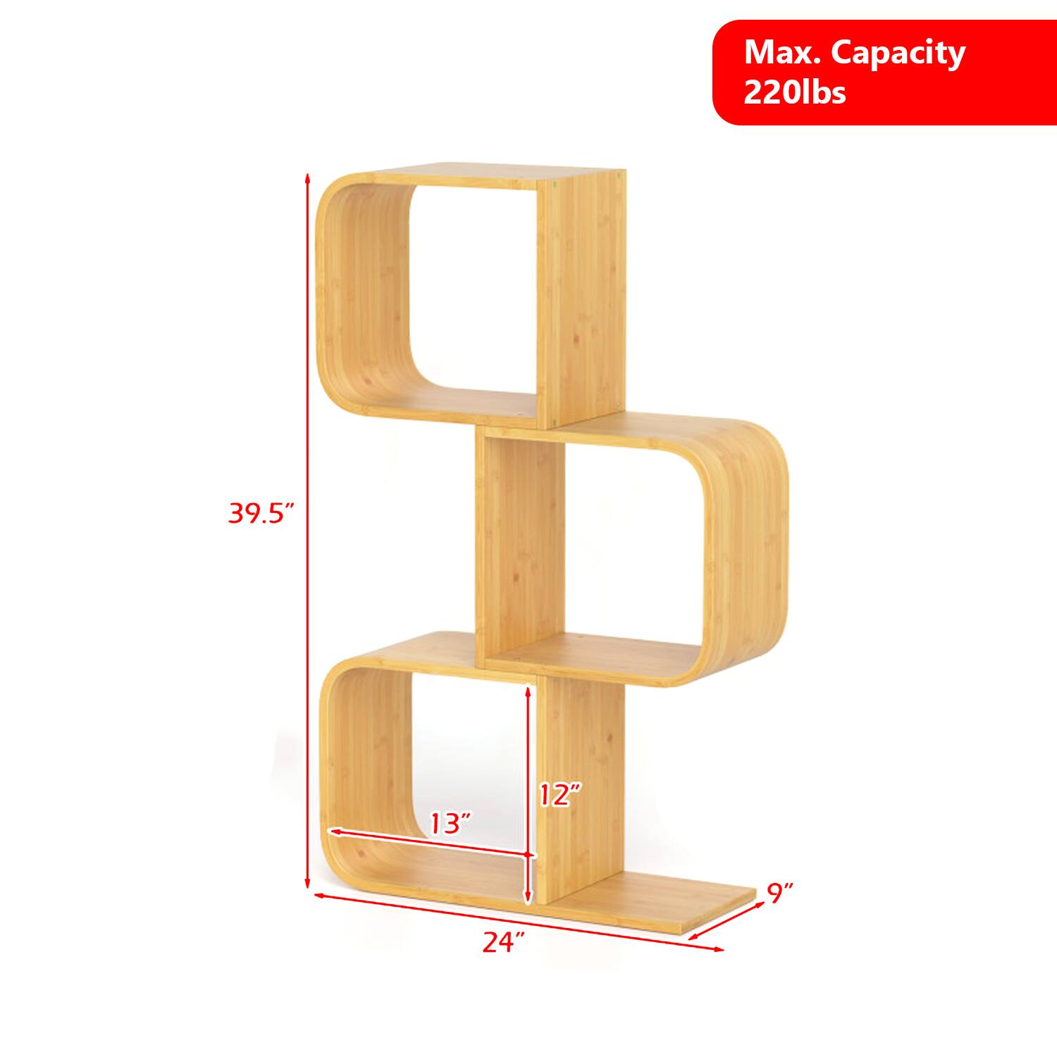 Max. Capacity 220lbs  
39.5"  
13"  
12"  
9"  
24"