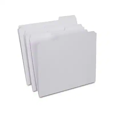 Front. Staples - Staples Reinforced File Folders, 1/3-Cut Tab, Letter Size, White, 100/Box (ST508986-CC) - White.