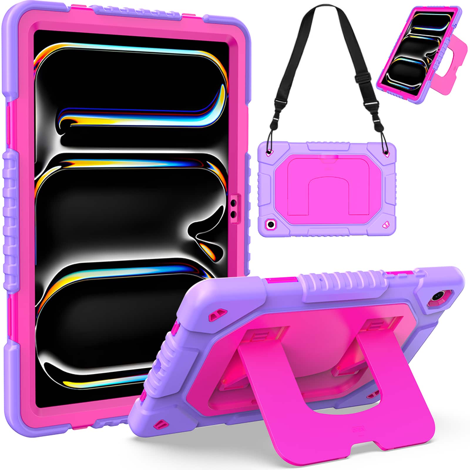 "UUCOVER - for Samsung Galaxy Tab A11+ 11"" 2025 (SM-X230/X236/X238) Shockproof Silicone + PC Case Stand Cover with Shoulder Strap - Purple" price history on PriceWatchPro