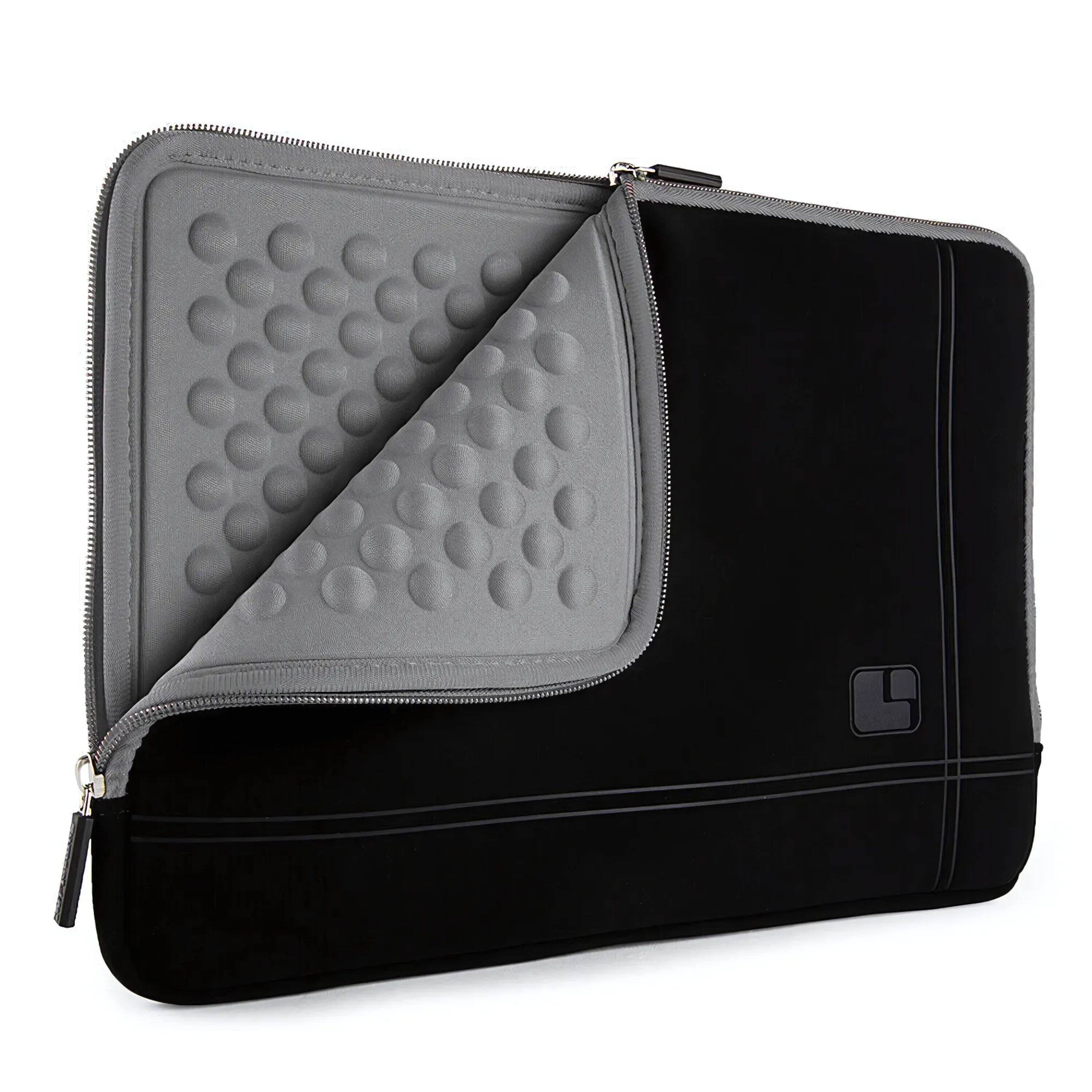 Front. Kitcheniva - Padded Laptop Microsuede Sleeve Case Zip Bag For 13" Laptop Black/Gray - Black/Gray.