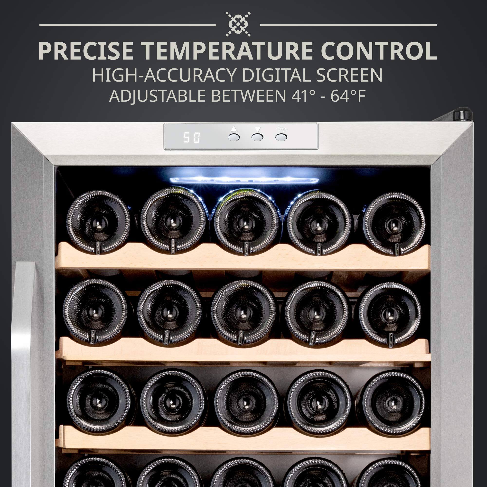 PRECISE TEMPERATURE CONTROL  
HIGH-ACCURACY DIGITAL SCREEN  
ADJUSTABLE BETWEEN 41° - 64°F