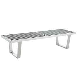 Sauna 5' Stainless Steel Bench by Modway - Silver