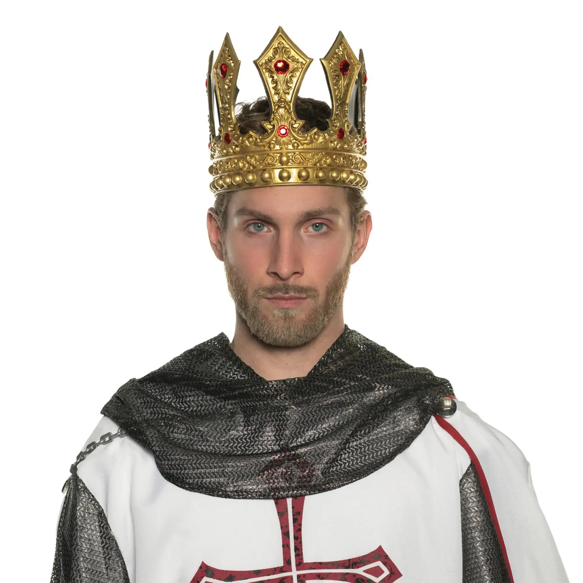 Front. Underwraps - King's Gold Adjustable Foam Crown Adult Costume Accessory - Gold.