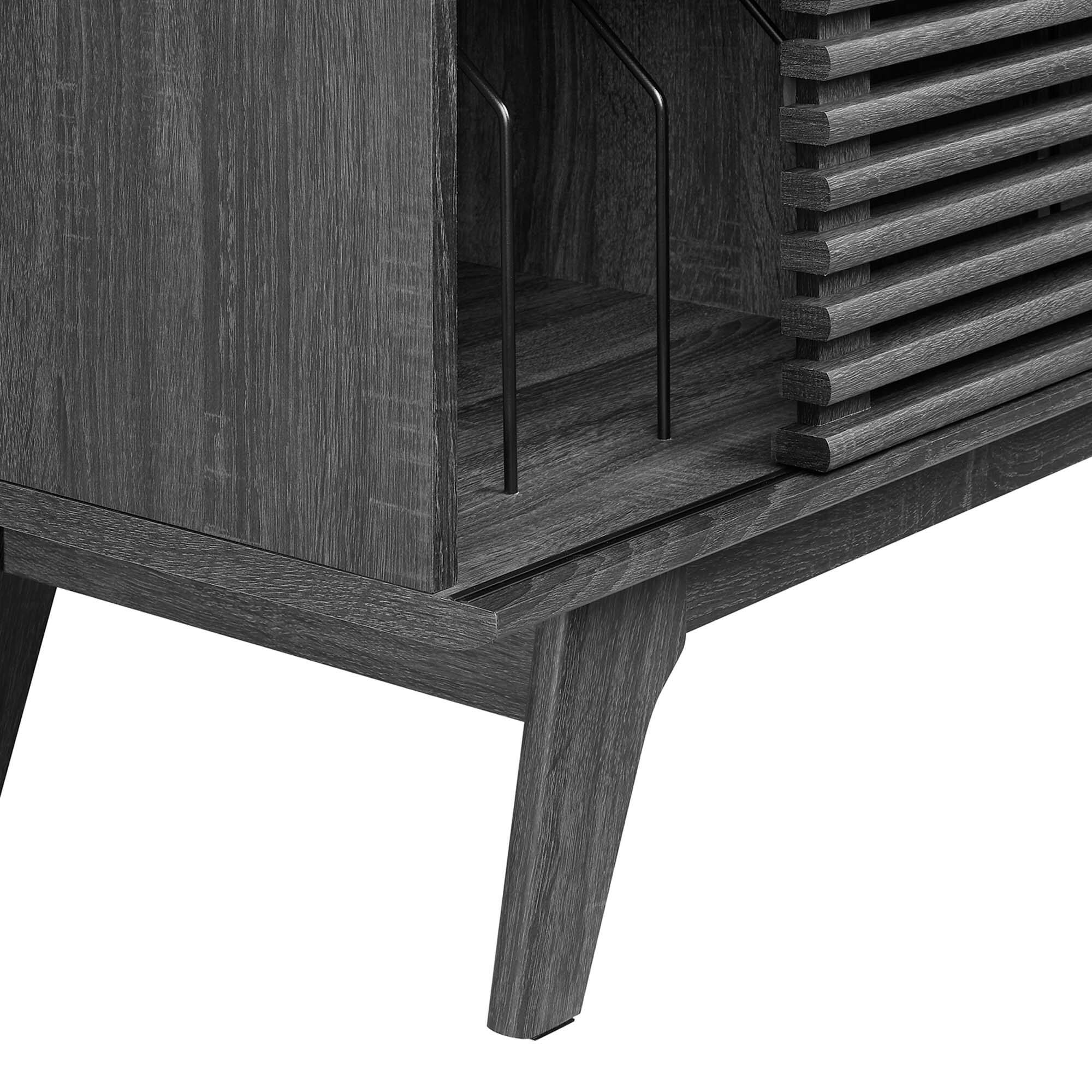 Alt View 4. Modway - Render Vinyl Record Display Stand by Modway - Charcoal.