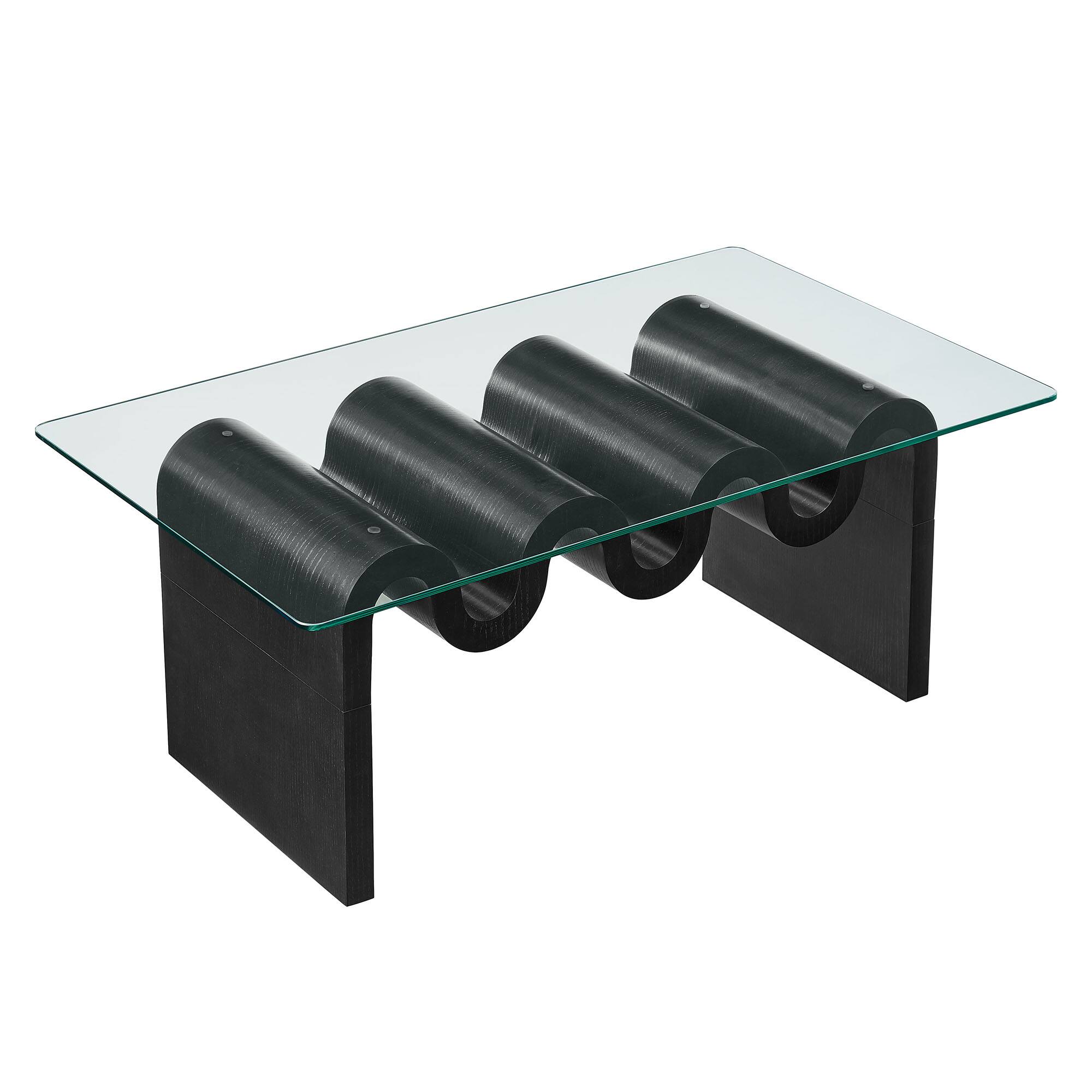 Alt View 5. Modway - Ondine Glass Top Coffee Table by Modway - Black.