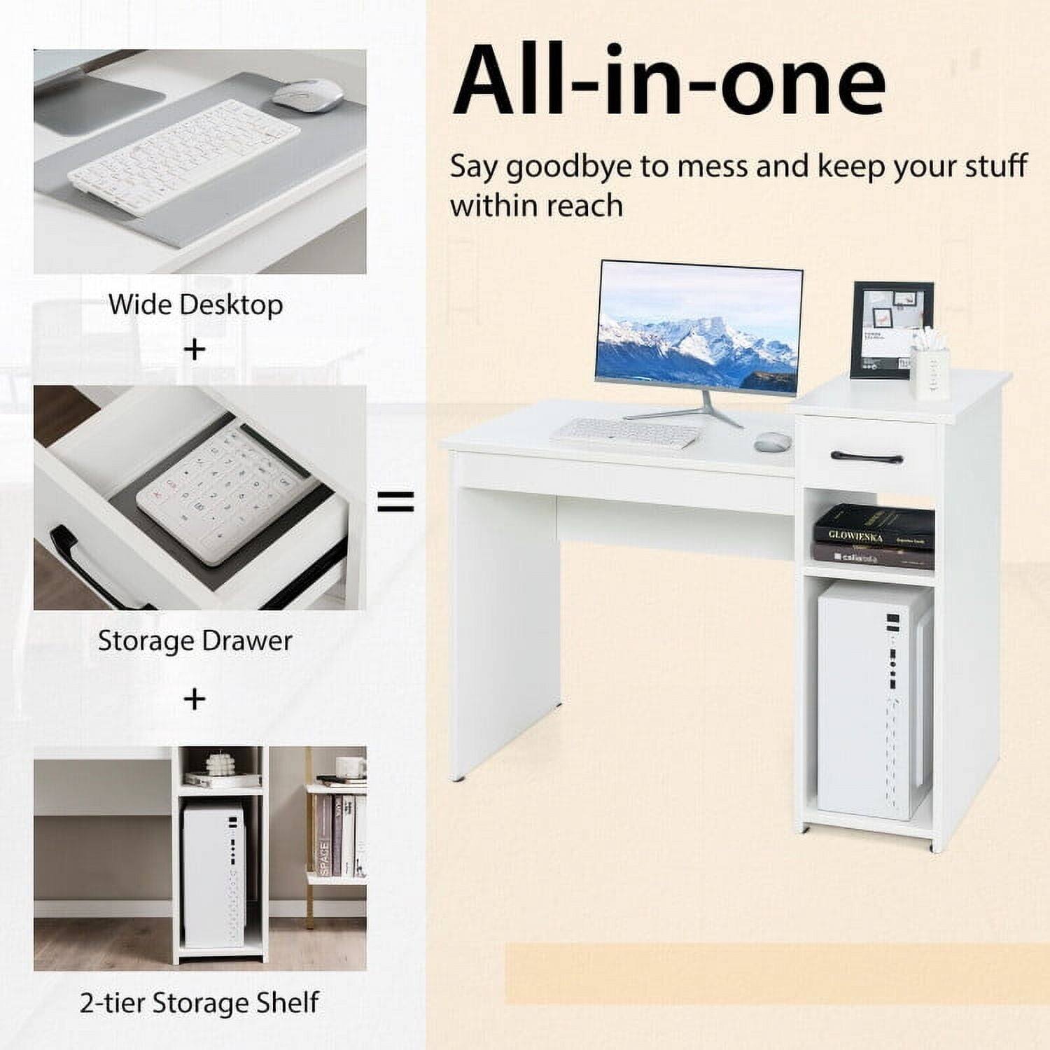 All-in-one

Say goodbye to mess and keep your stuff within reach

Wide Desktop + Storage Drawer + 2-tier Storage Shelf = GLOWIENKA