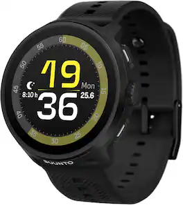 SUUNTO - Run GPS Sports Watch with AMOLED Touchscreen, Heart Rate and Sleep Tracker - Black, Silicone Strap - Black - (2026)