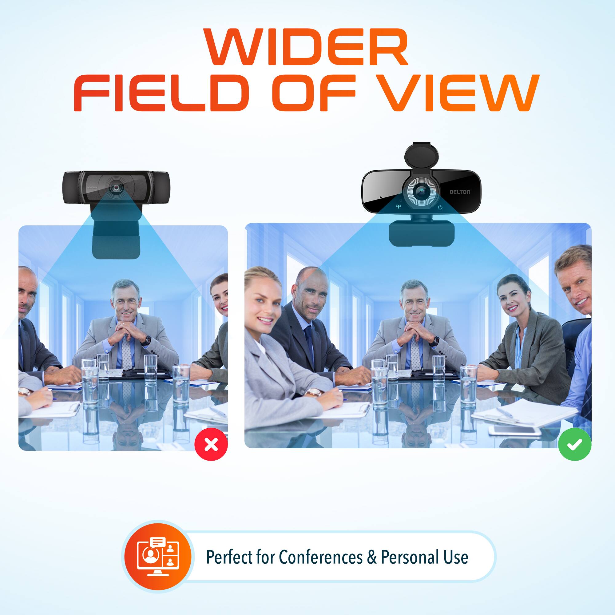 WIDER FIELD OF VIEW
Perfect for Conferences & Personal Use