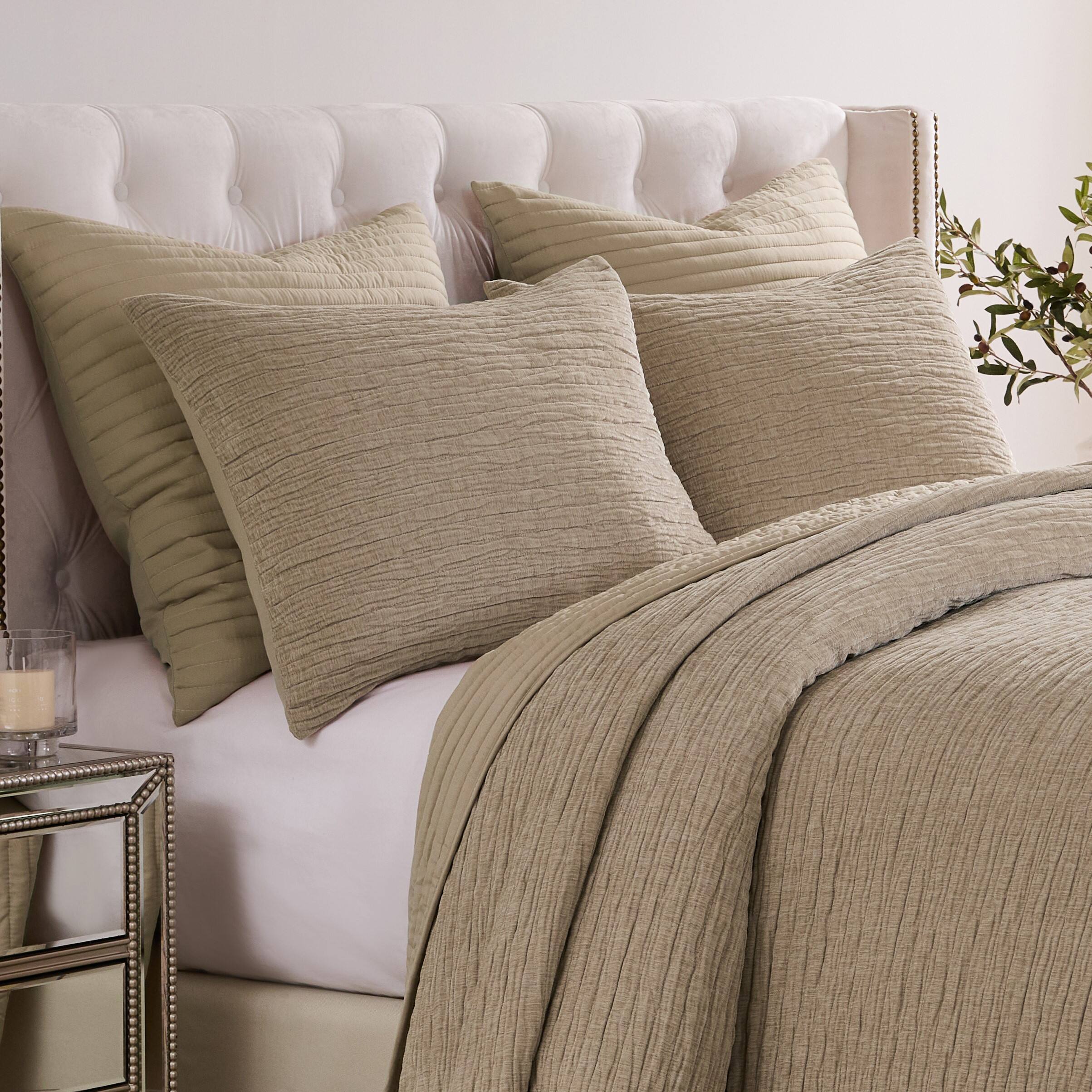 Angle. BreeBe - Velvet Crush Khaki Sham Standard - Khaki.