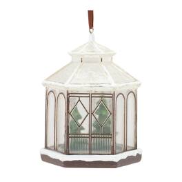 BreeBe - Winter Gazebo Ornament (Set of 4) - Brown, White, Green
