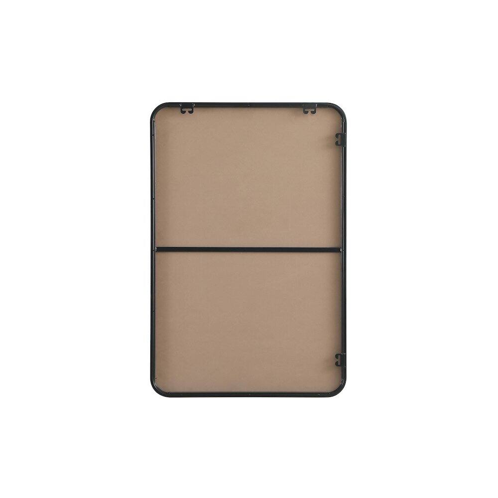 Angle. Elegant Decor - Contour Metal Rectangle Mirror 24x36 in Black - Black.