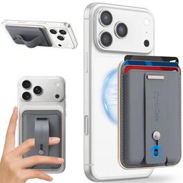 Dteck - Magnetic Wallet Card Holder for Apple iPhone 17 Pro Max,Slim Mag Safe Compatible Phone Card Case Pocket Universal Fit - Gray