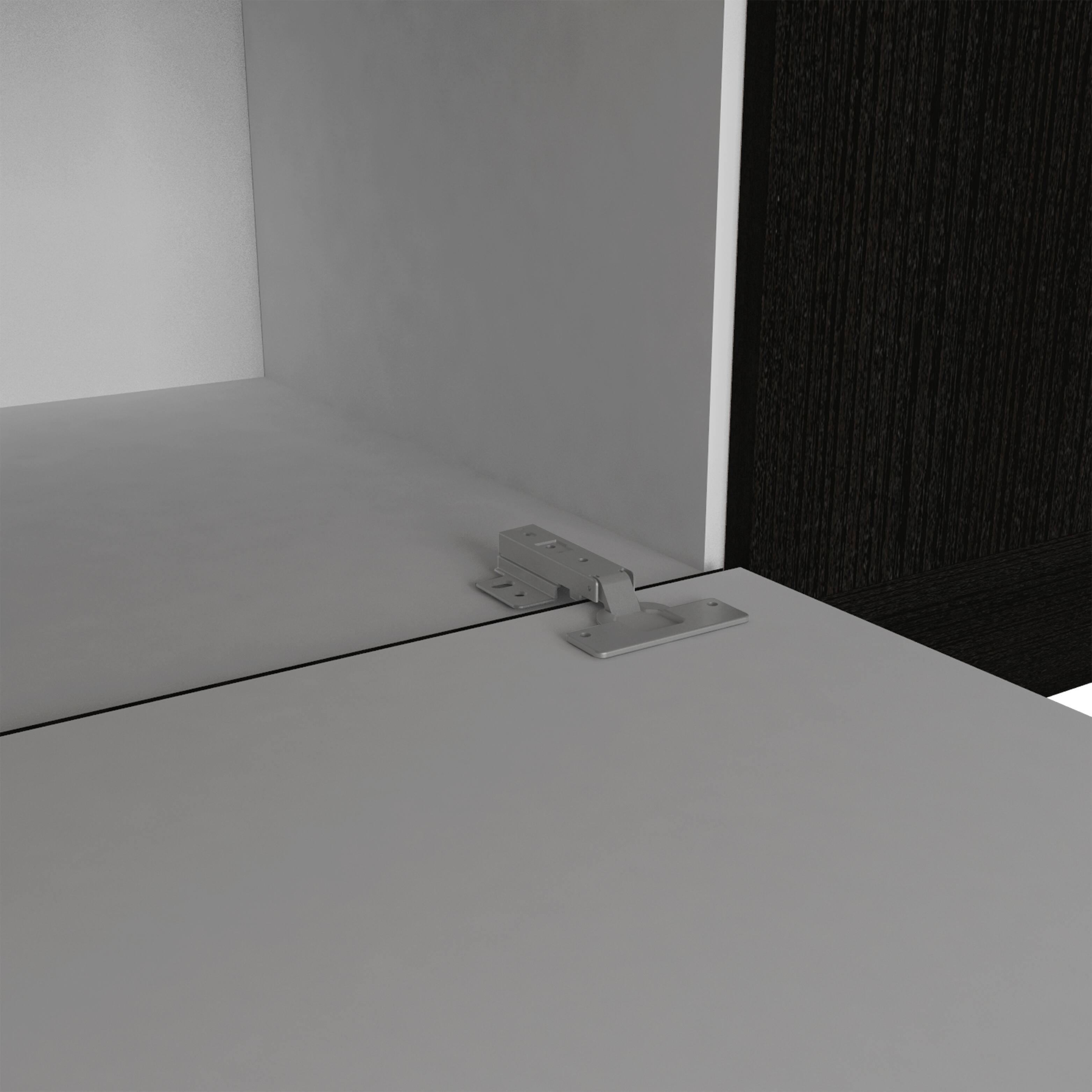 Back. TinyHomie - Guajira Six Door Armoire Three Cabinets Hidden Drawer Shoes - Black.