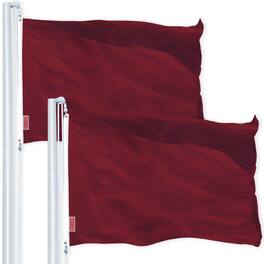 G128 - 3x5 ft 2-Pack Printed 150D Polyester Flag - Burgundy