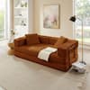 Front. Meqiodas - 81''Convertible Sofa Bed, Folding Floor Couch with Square Armrest, Comfy Sleeper Mattress for Living Room - Orange.