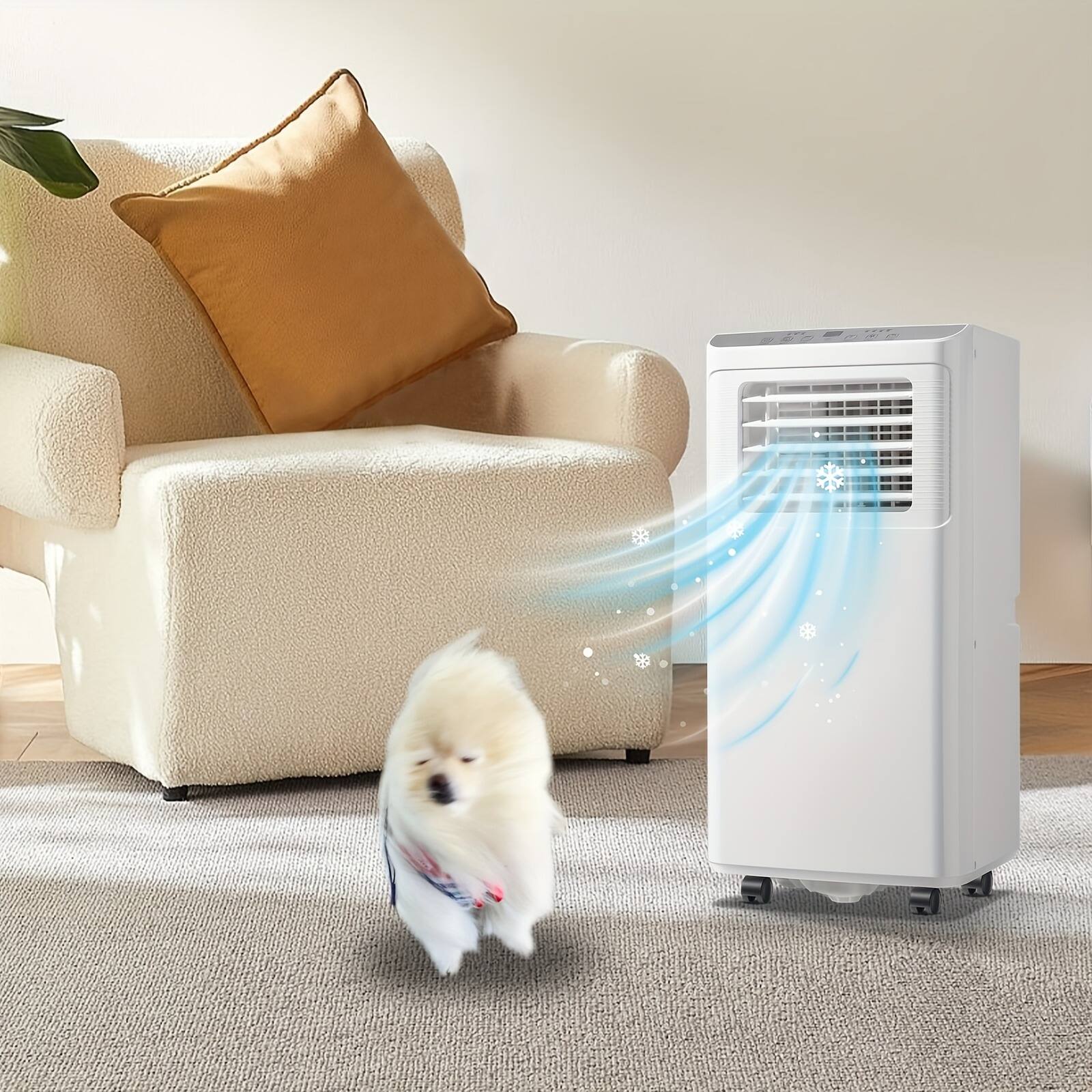 Alt View 4. GlowWise - 8000 BTU Portable Air Conditioning Unit Featuring a Remote Control, 24-Hour Timer, 3-In-1 Air Cooler Suitable - White.