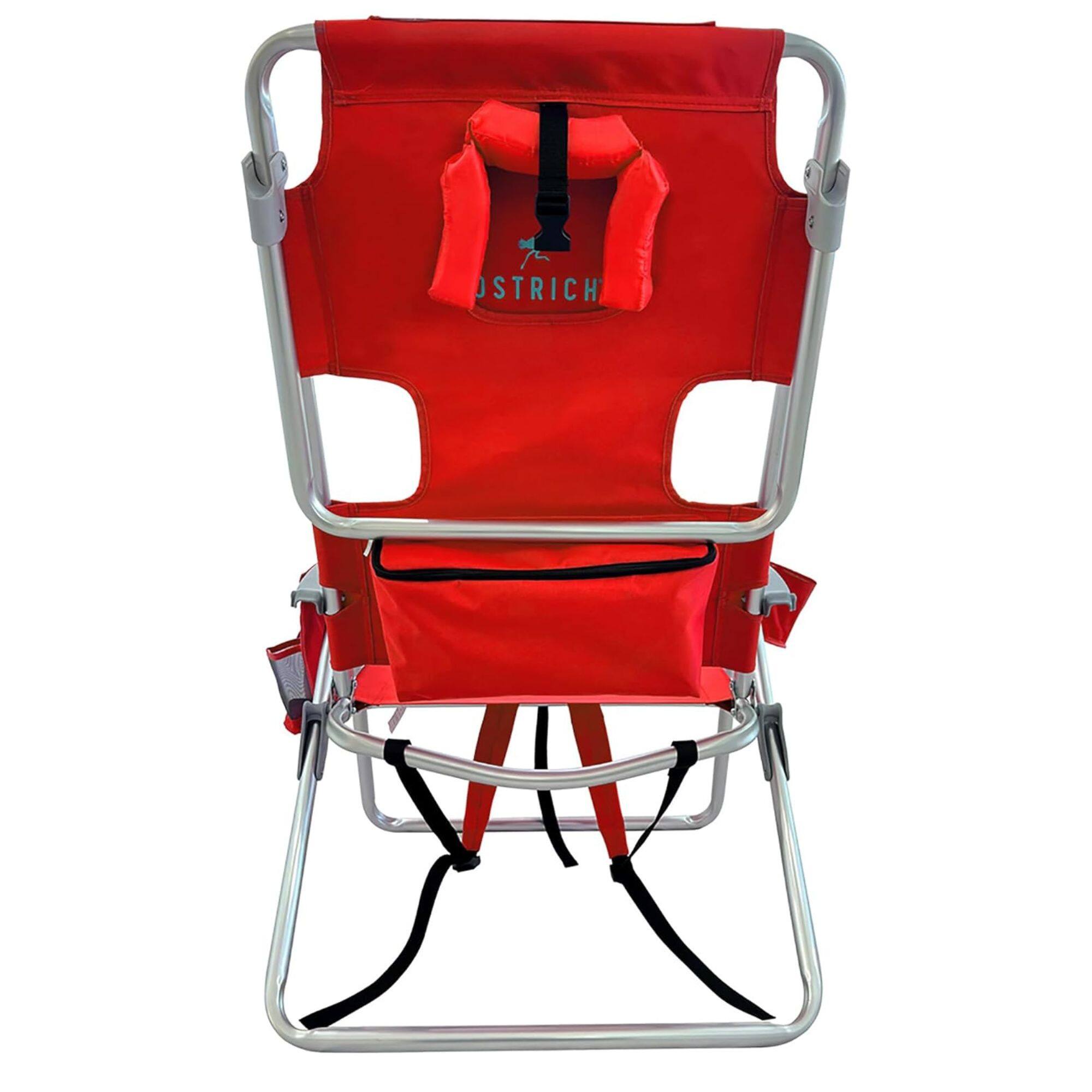 Alt View 5. Ostrich - Deltess Ostrich 3 In 1 Portable Chair Cooler Bag & Reclining Lounger, Red - Red.