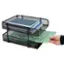 Alt View 14. Mind Reader - Stackable Paper Tray, Desktop Organizer, File Storage, Office, Metal Mesh, 10.5"L x 13.25"W x 7.5"H, 2 Pcs - Black.