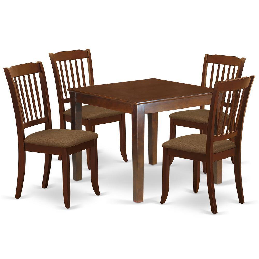 Back. East West Furniture - Dining Room Set Mahogany - Brown.
