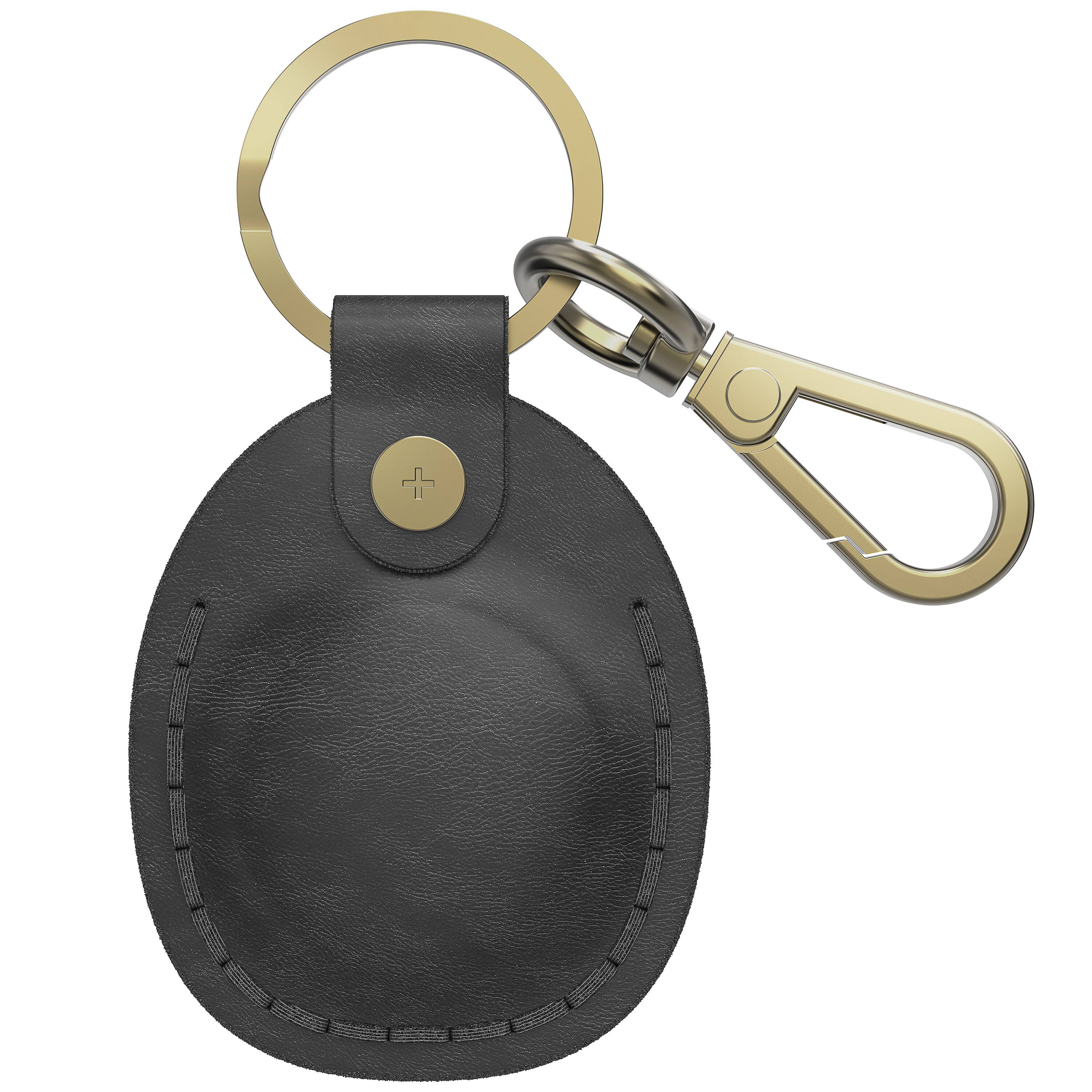 Alt View 1. Vena - For Apple AirTag Holder, AirTag Keychain Genuine Leather, AirTag Case Cover For Pet Dog Cat Collar Luggage, Black - Black.