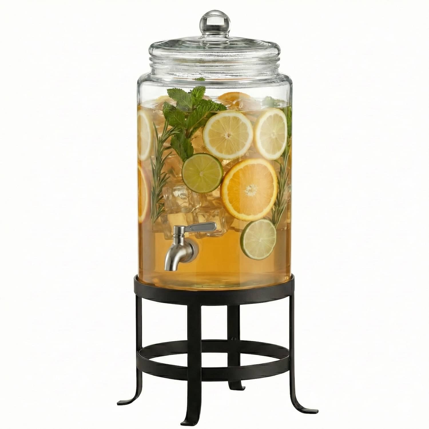 Style Setter - Oliver Glass Beverage Dispenser 1.9 Gal - Clear