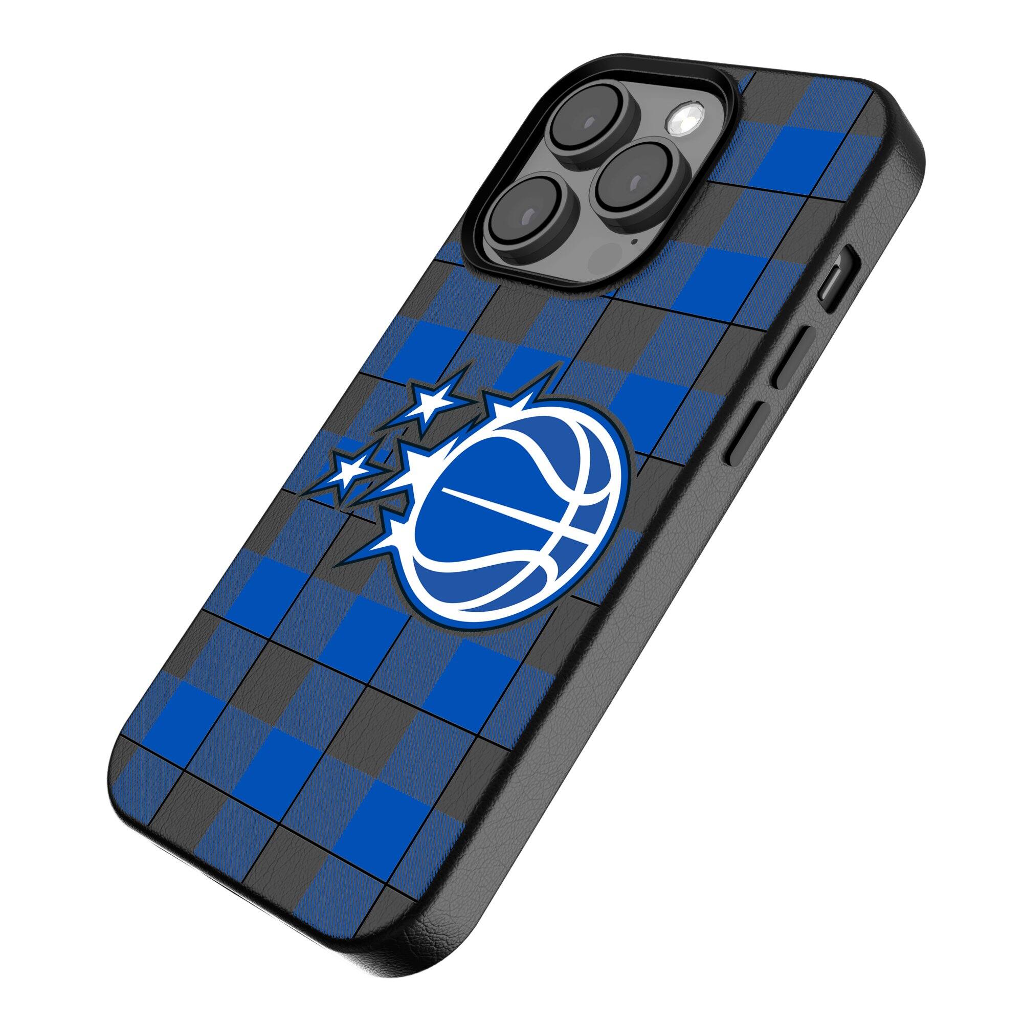 Alt View 1. Keyscaper - Orlando Magic Plaid Magnetic Bump iPhone Case - 16 Plus - Black.