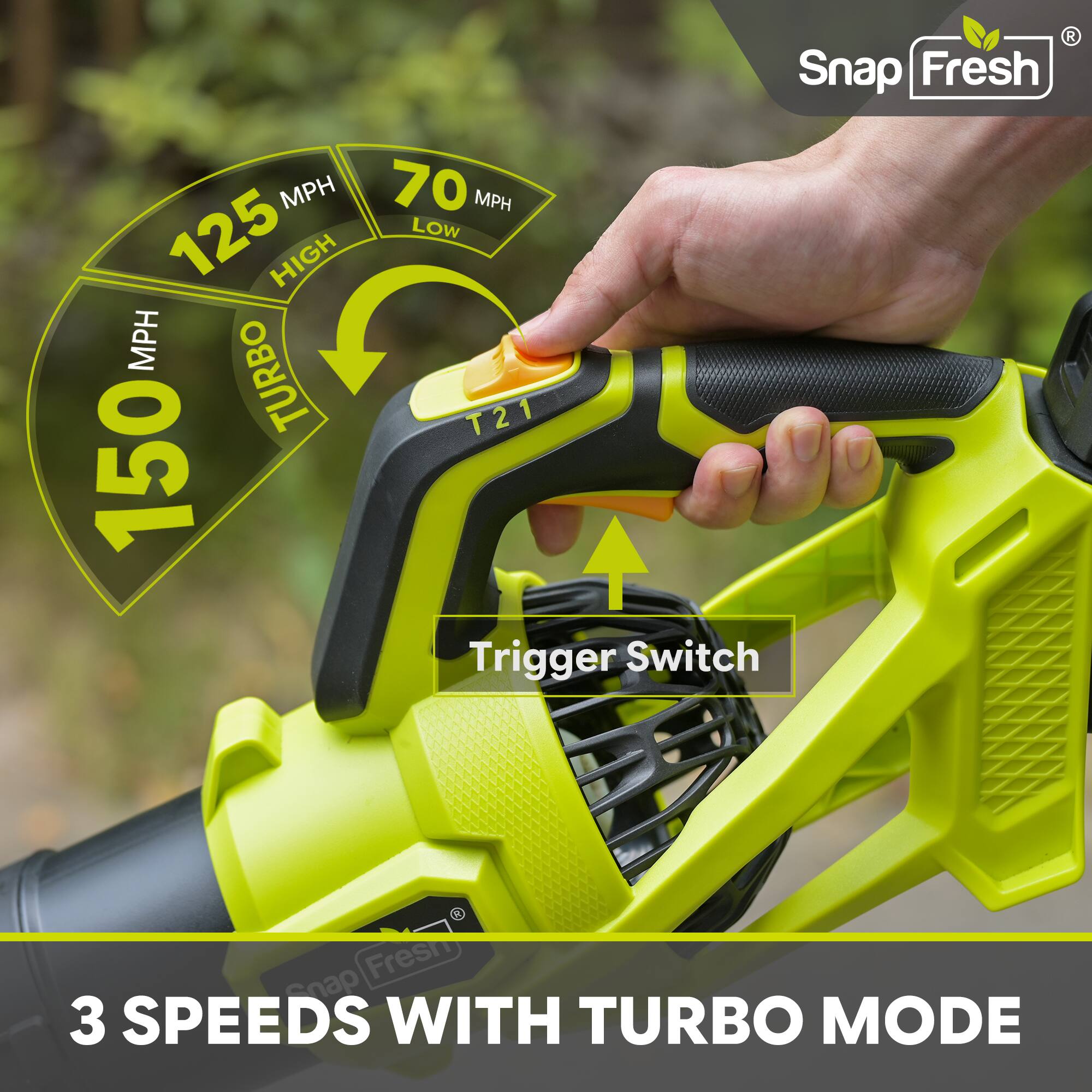 Snap Fresh MPH 70 MPH 125 LOW HIGH MPH TURBO T21 150 Trigger Switch  
Snap Fresh 3 SPEEDS WITH TURBO MODE