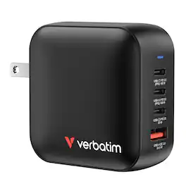 Verbatim - 32231 100-watt Mini Gan 4-port Charger - Black