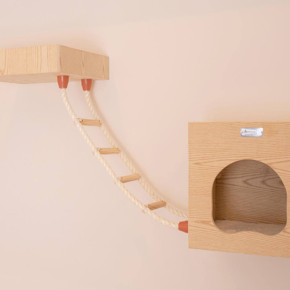 Alt View 2. Armarkat - Real Wood Wall Series Soft Ladder - Beige.