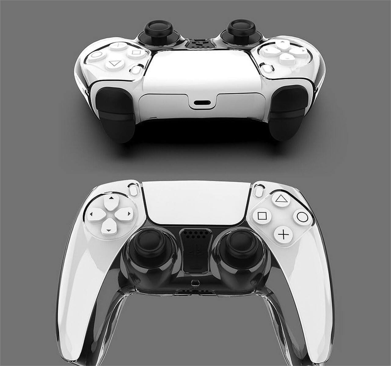 Alt View 2. SKRAN - Clear PC Crystal Case for PS5 Controller -Transparent Split Protective Cover, Anti-Fall,Full Protection Gaming Accessory - Transparent Blue.