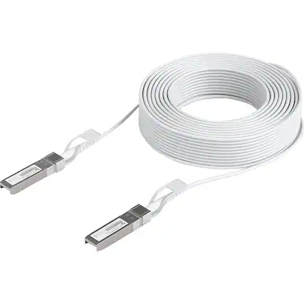 Front. Ubiquiti - 30M Uplink Cable UACC-UPLINK-SFP28-30 - White.