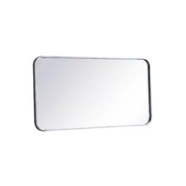 Elegant Decor - Soft corner metal rectangular mirror 18x36 inch - Silver