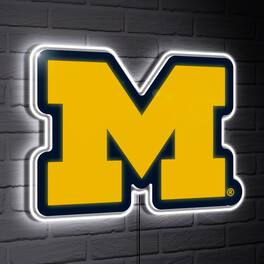 Evergreen Enterprises - Michigan Wolverines LED Team Logo Shaped Lighted Wall Sign - Multicolor