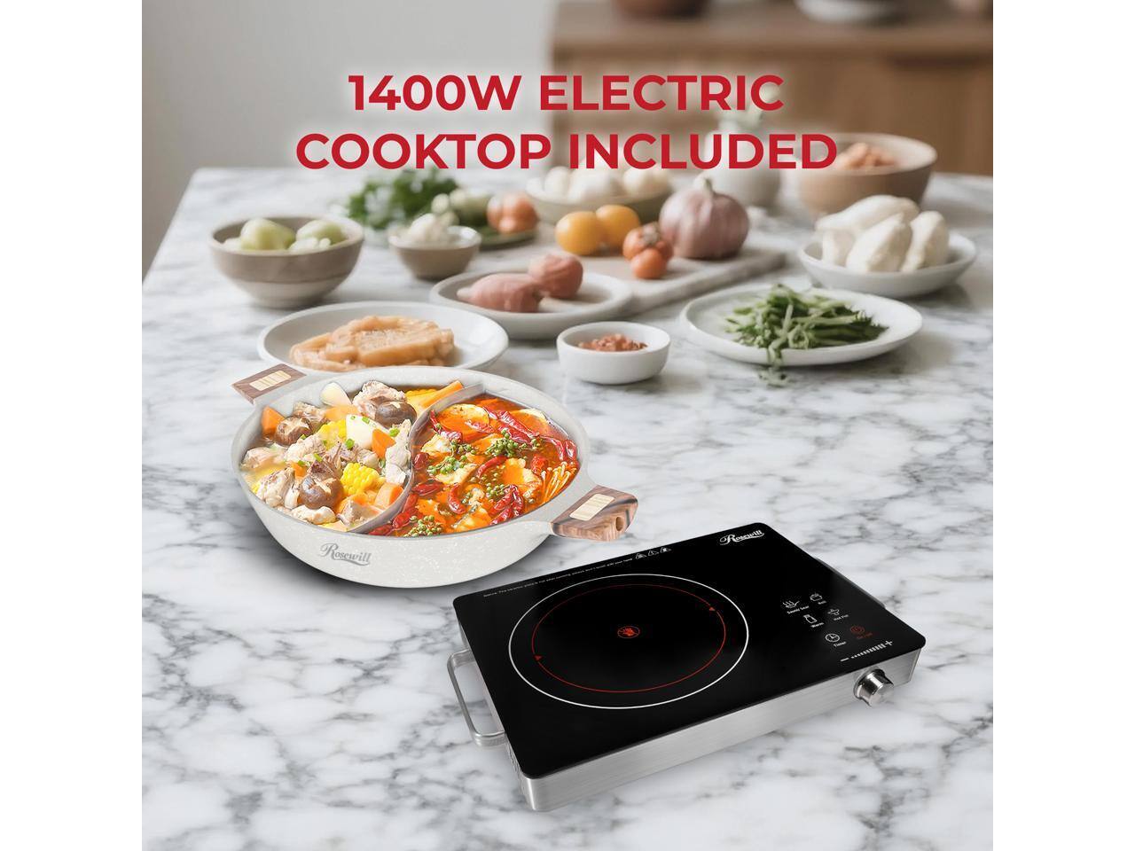 1400W ELECTRIC COOKTOP INCLUDED