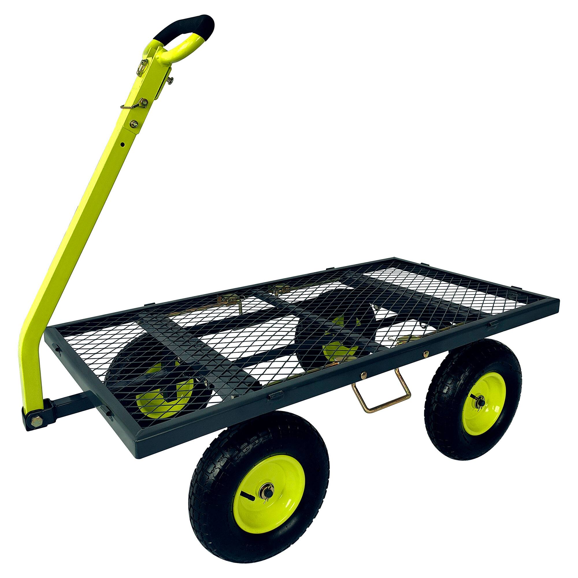 Alt View 6. Yard Tuff - Yard Tuff 3-in-1 Dual Side Dump Wagon with Fold Down Sides and 1000 lb. Capacity - Gray/Green.
