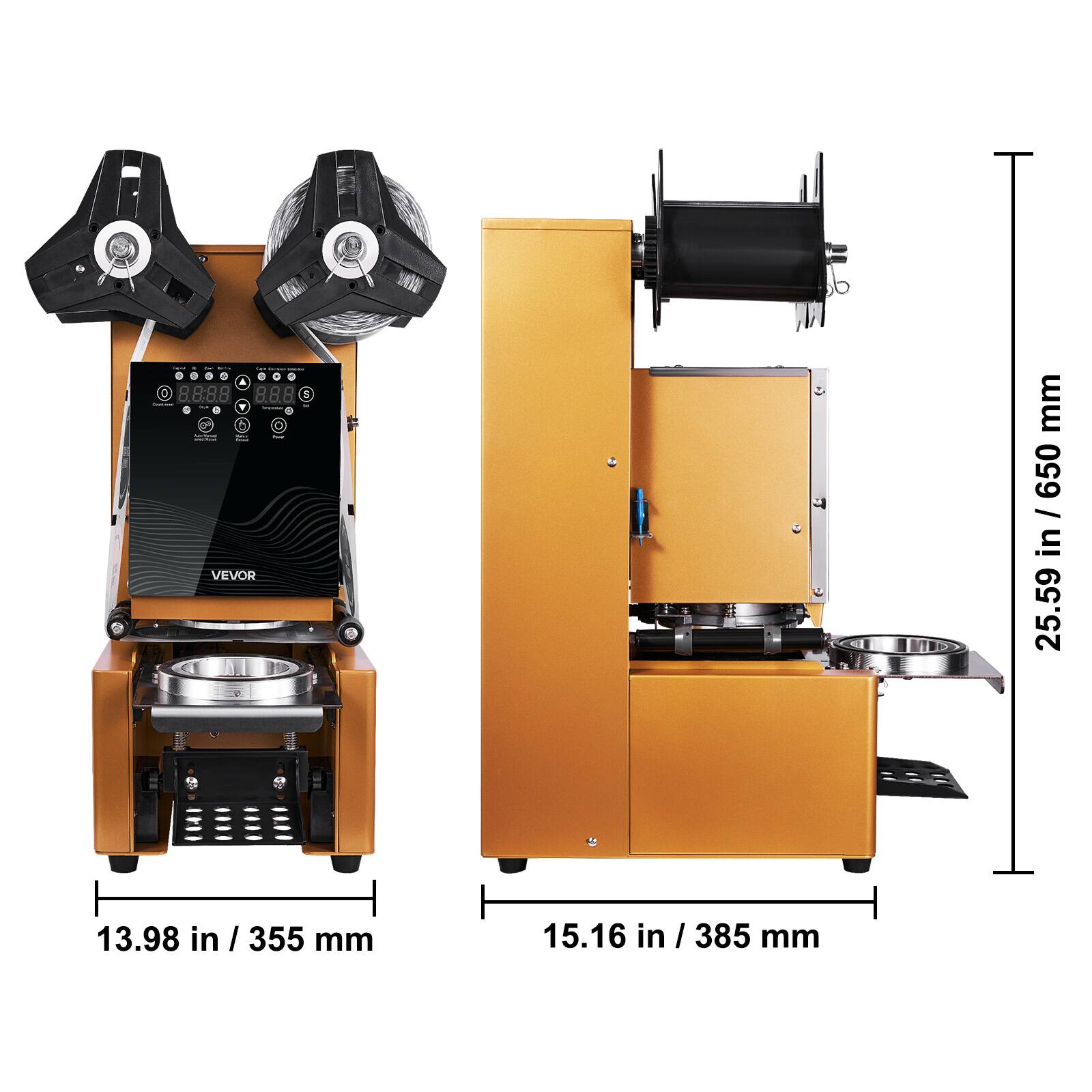 - VEVO
- 25.59 in / 650 mm
- 13.98 in / 355 mm
- 15.16 in / 385 mm