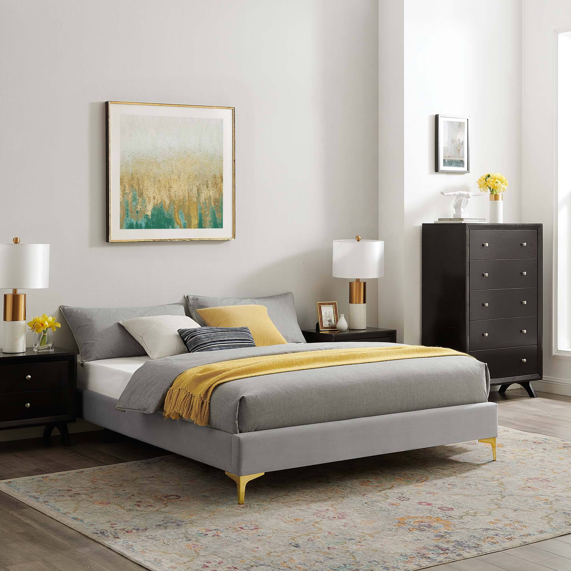 Alt View 3. Modway - Amelia Faux Leather King Bed - White.