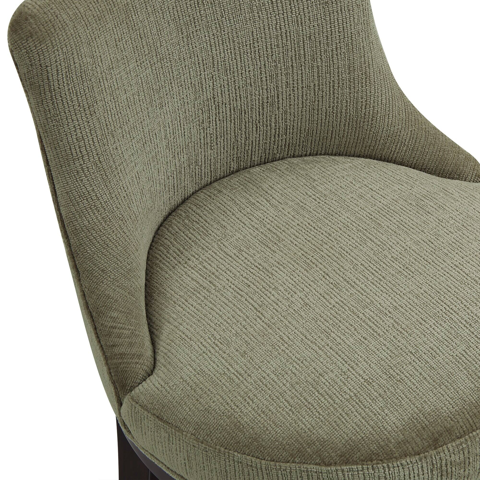 Alt View 1. Manhattan Comfort - Lucia Modern Wood Upholstered Chenille Barstool - Set of 2 - Leaf Green.