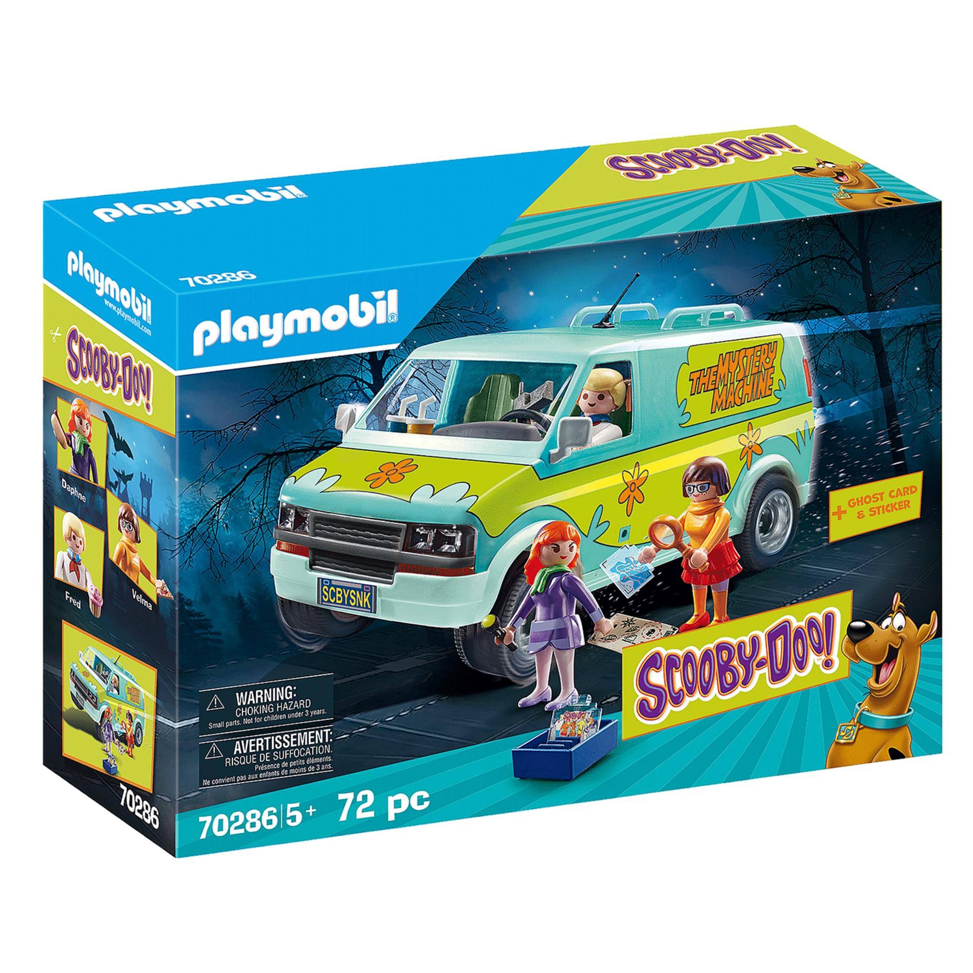playmobil 70286  
playmobil  
Scooby-Doo!  
The Mystery Machine  
SCBYSNK  
GHOST CARD & STICKER  
WARNING: CHOKING HAZARD - Small parts. Not for children under 3 years.  
AVERTISSEMENT: RISQUE DE SUFFOCATION.  
70286 5+ 72 PC