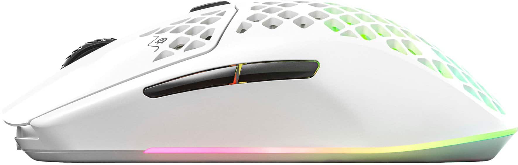 Alt View 16. SteelSeries - Aerox 3 Super Light Honeycomb Wireless RGB Optical Gaming Mouse - Snow.