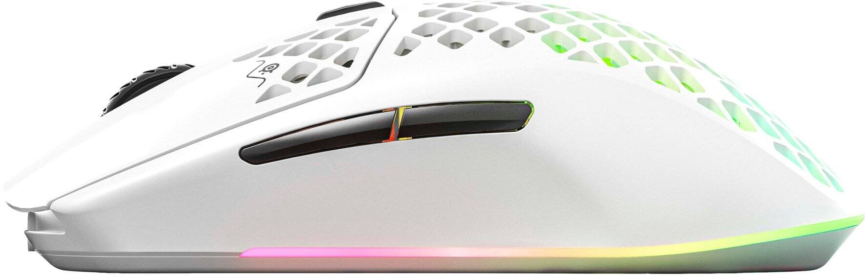 Alt View 16. SteelSeries - Aerox 3  Super Light Honeycomb Wireless RGB Optical Gaming Mouse - Snow.