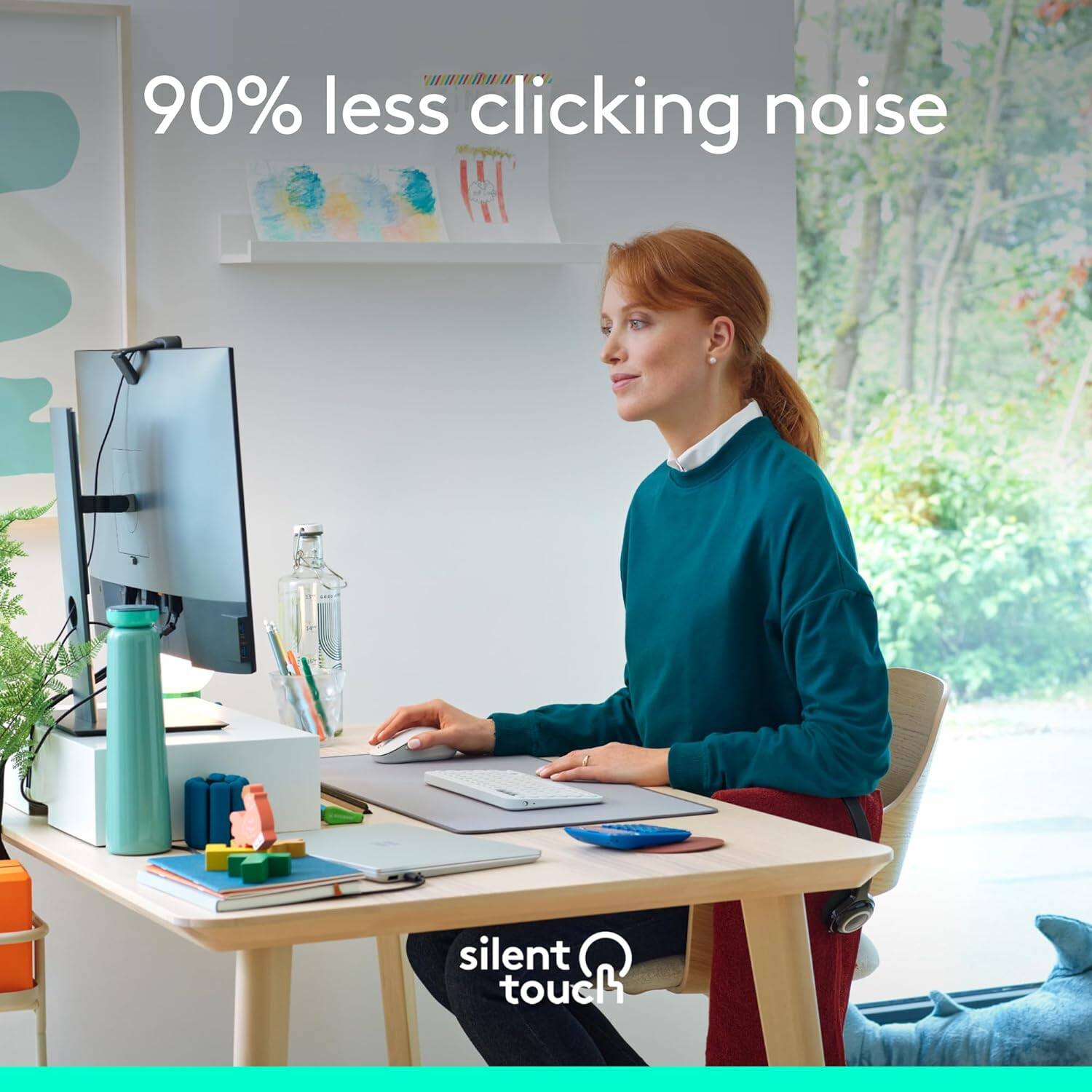 90% less clicking noise

silent touch