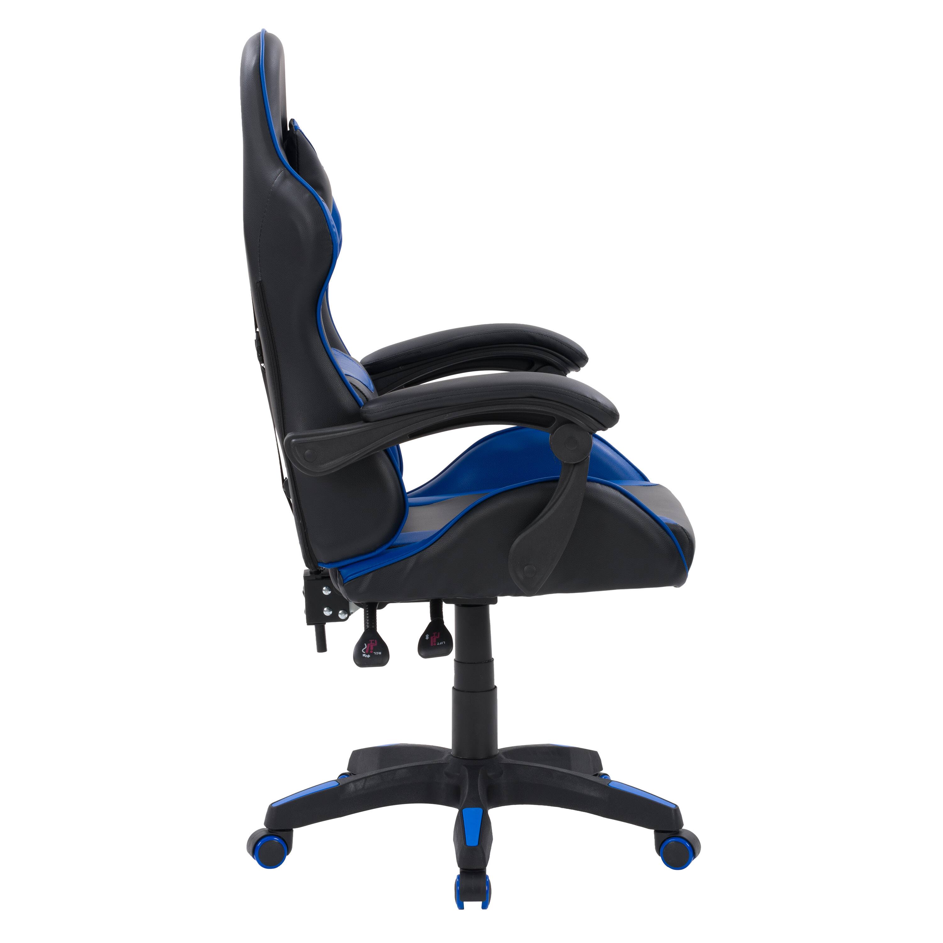 Alt View 11. CorLiving - Ravagers Gaming Chair - Black and Blue.
