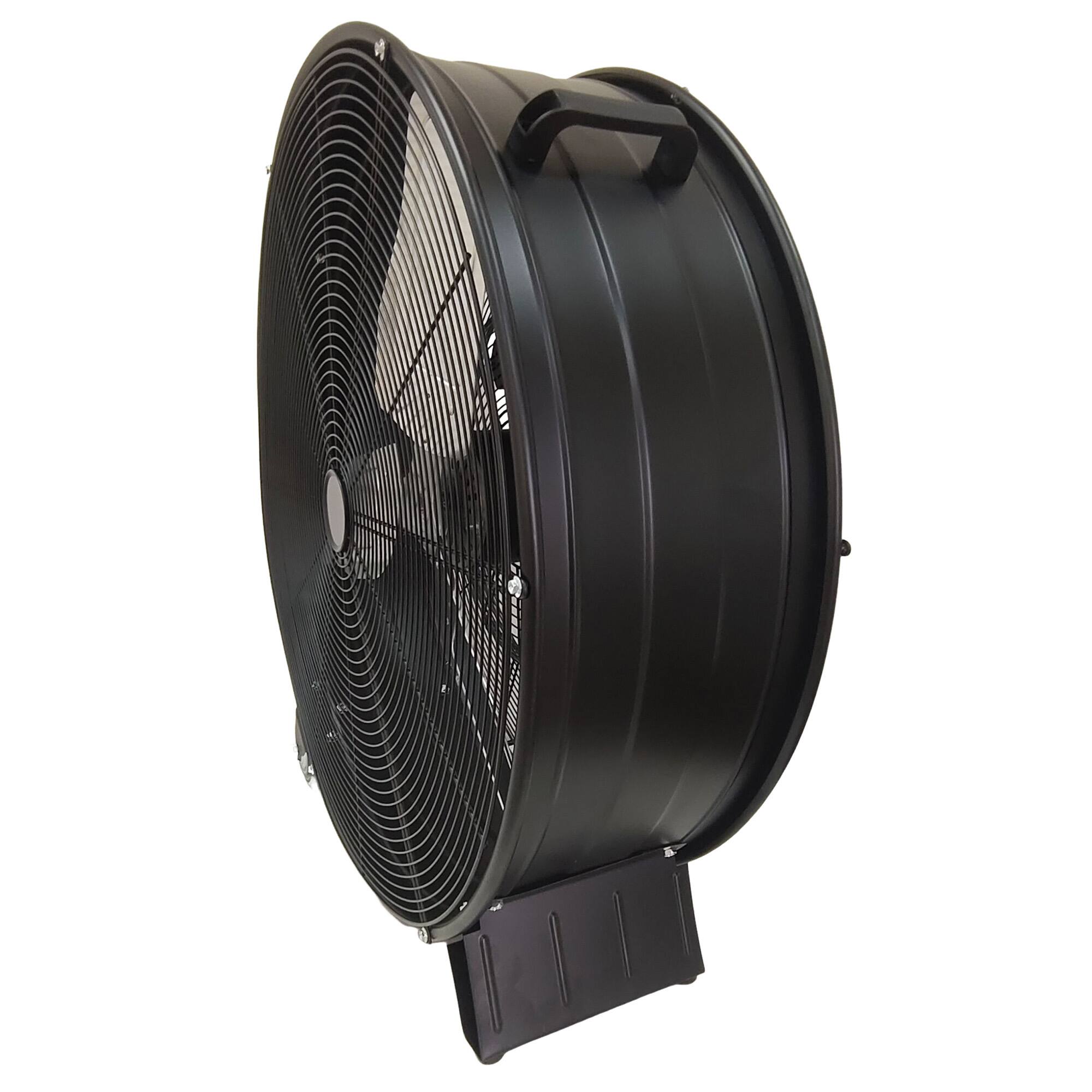 Angle. Loheer - 30 In High Velocity Drum Fan, 2 Speed Heavy Duty Industrial Fan, With Wheels & Handle Garage, Warehouse, Workshop - Black.